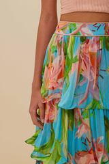 Lily Bloom Blue Maxi Skirt