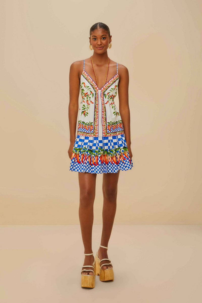 Picnic Peppers Ainika Off-White Mini Dress