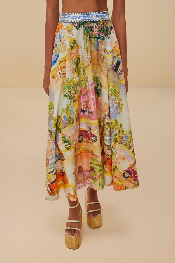 Aracati Multicolor Midi Skirt