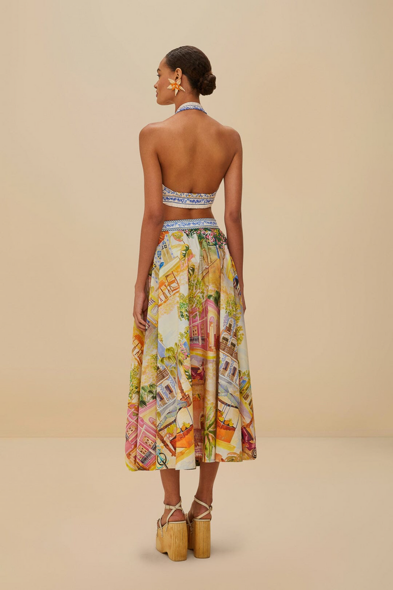 Aracati Multicolor Midi Skirt