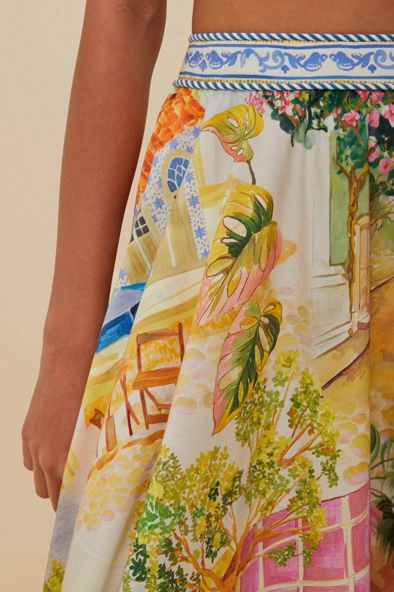 Aracati Multicolor Midi Skirt