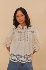 Romantic Richelieu Short Sleeve Blouse