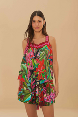Tan Jardin De Reve Multicolor Shorts Short