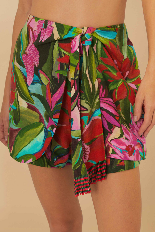 Rosy Brown Jardin De Reve Multicolor Shorts Short