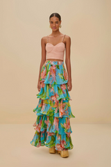 Lily Bloom Blue Maxi Skirt