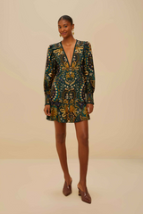 Tan Jaipur Black Mini Dress Mini Dress