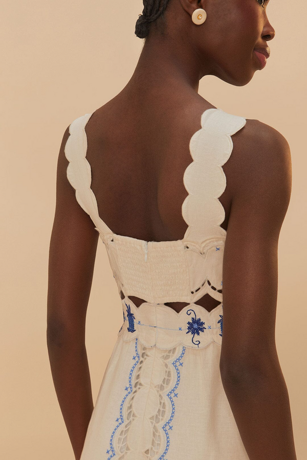 Cross Stitch Richelieu Sunflower Midi Dress