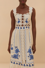 Cross Stitch Richelieu Sunflower Midi Dress