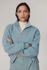 Gray Jaylin Half Zip Fleece Sweater