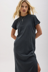 Light Gray Relaxed Tee Dress tee dress