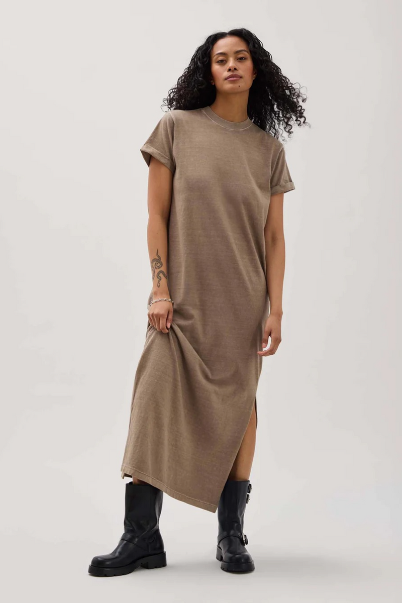 Light Gray Relaxed Tee Dress tee dress
