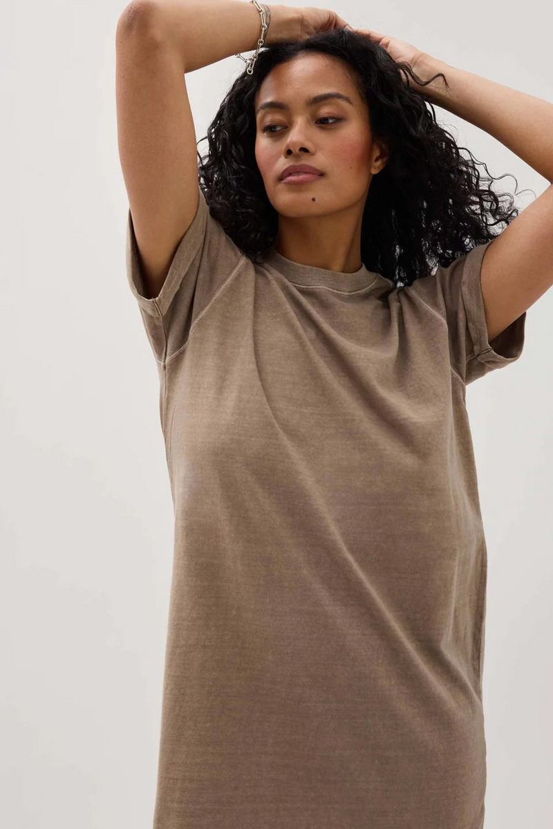 Dim Gray Relaxed Tee Dress tee dress