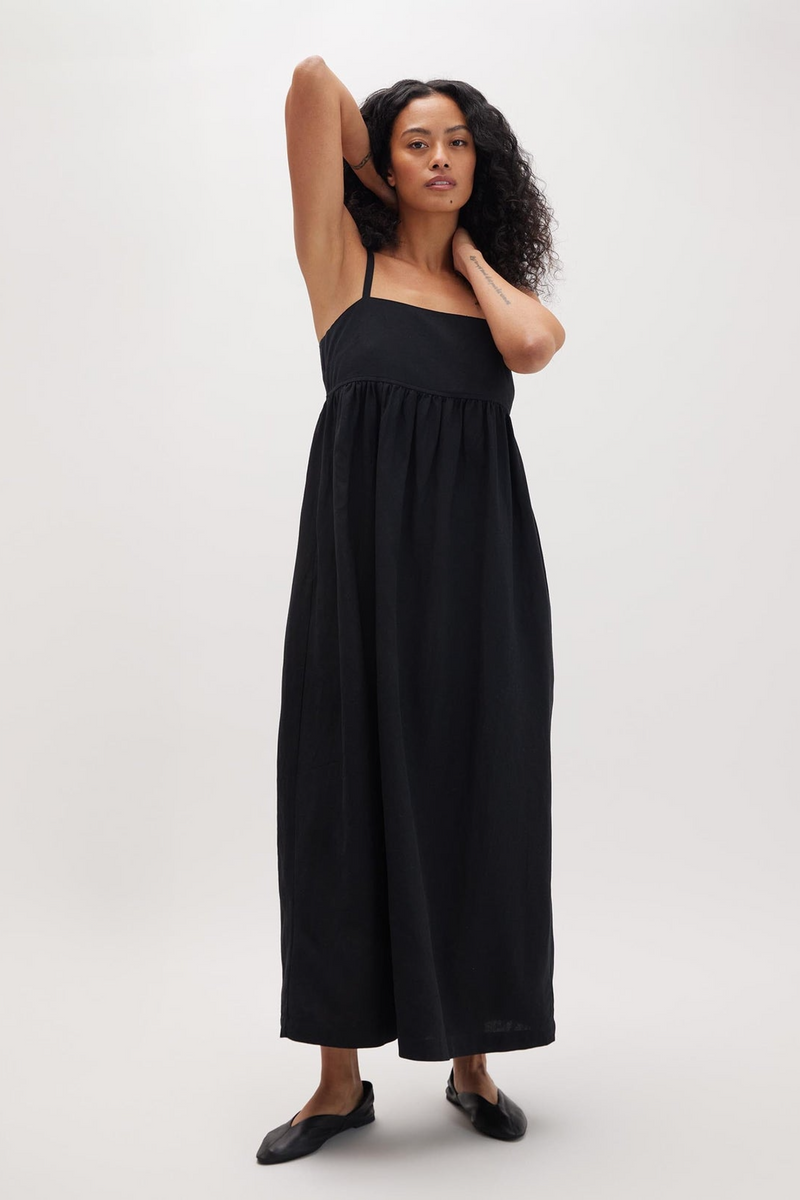 Black Linen Maxi Dress Maxi Dress