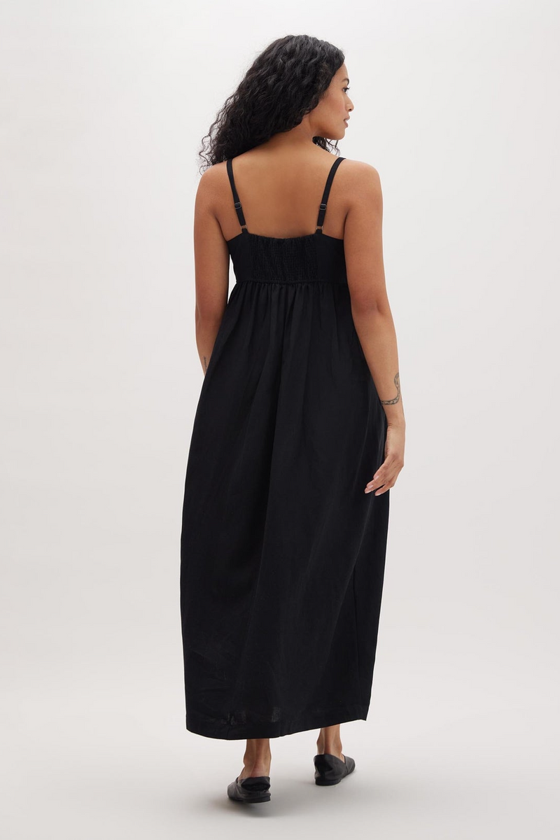 Black Linen Maxi Dress Maxi Dress