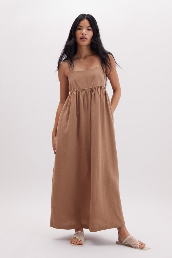 Antique White Linen Maxi Dress Maxi Dress
