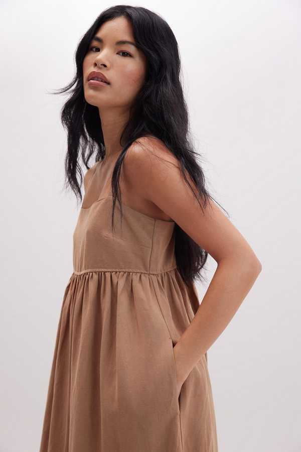 Light Gray Linen Maxi Dress Maxi Dress