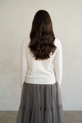 Light Gray High Neck Front Cable Detailed Sweater Sweater