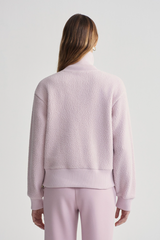 Light Gray Roselle Half Zip Fleece Sweater