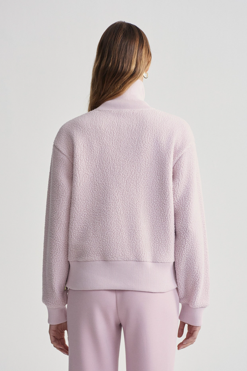 Light Gray Roselle Half Zip Fleece Sweater