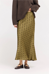 Lavender Flower Power Satin Slip Skirt Midi Skirt