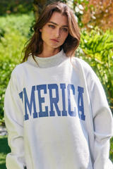 Gray Reversible USA/America Graphic Sweatshirt Sweatshirt