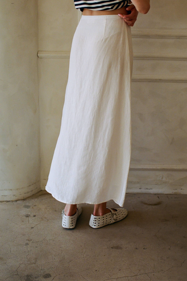Dim Gray Rio Vista Linen Midi Skirt Midi Skirt