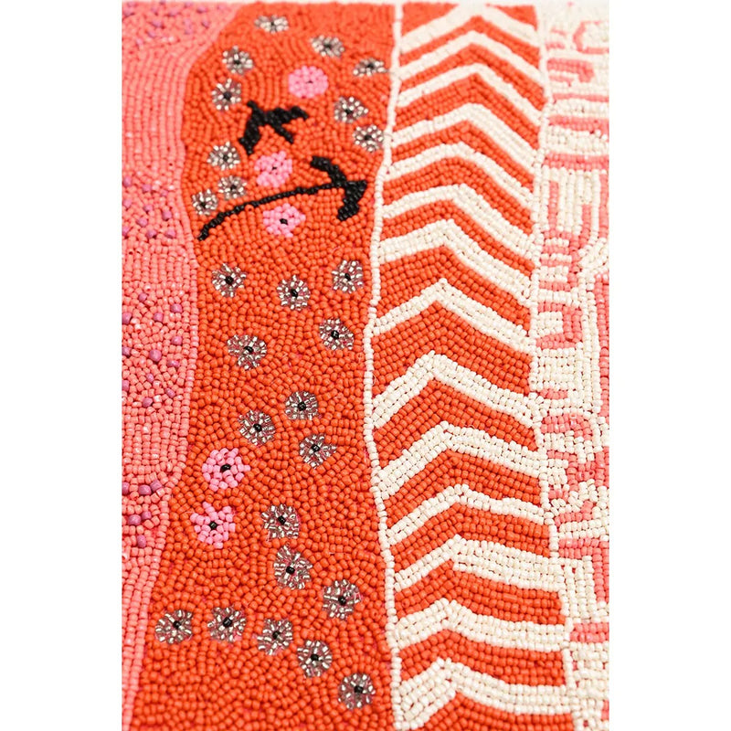 Tomato Tigerlily Beaded Shoulder Bag Bag