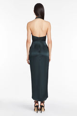 Dark Slate Gray Martine Silk Gown Dress