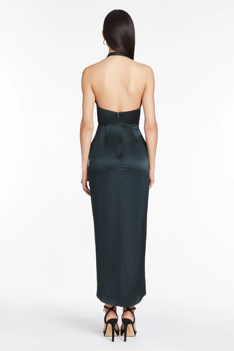 Dark Slate Gray Martine Silk Gown Dress