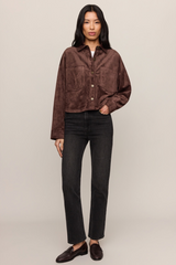 Black All Day Cropped Suede Jacket Jacket
