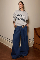 Dark Gray The Embroidery Collegiate Sweatshirt Sweatshirt