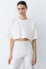 Lavender Ponte Knit Crop Top Crop Top