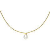 White Smoke Waterproof Gold Box Chain Pearl Pendant Necklace Necklace