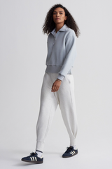 Light Gray Roselle Half Zip Fleece Sweater