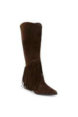 White Smoke Tatum Knee High Boot | Chocolate Suede Boot