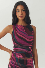 Light Gray Savy Top in Pink/Multi Top