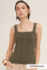 Light Gray Sally Scoop Neck Tonal Snake Top Tank Top