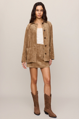 Gray Perri Suede Mini Skirt Mini Skirt