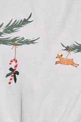 Light Gray Christmas Ornament Graphic Embroidery Sweatshirt Sweater