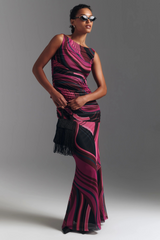 Dim Gray Cinda Skirt in Pink/Multi Maxi Skirt