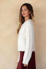 Tan Floral Embroidered Knit Cardigan Cardigan