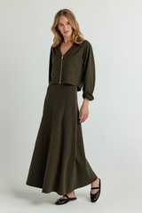 Light Gray Mallory Skirt Maxi Skirt