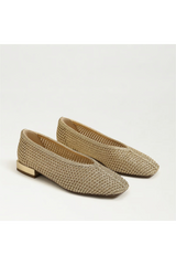 Lavender Kasey Knit Ballet Flat | Amber Gold Woven Fabric flats