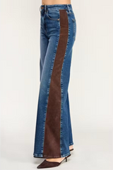 Lavender Kai High Rise Wide Leg Cord Stripe | Baja Jeans