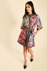 Bisque Aracati Mini Dress in Venetian Patchwork Mini Dress