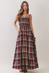 Gray Countryside Plaid Maxi Dress Maxi Dress