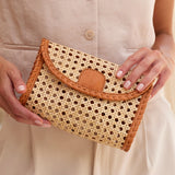 Rosy Brown Winding Road Rattan Bag Beach Bag