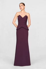 Lavender Lucinda | Strapless Crepe Gown Formal Gown