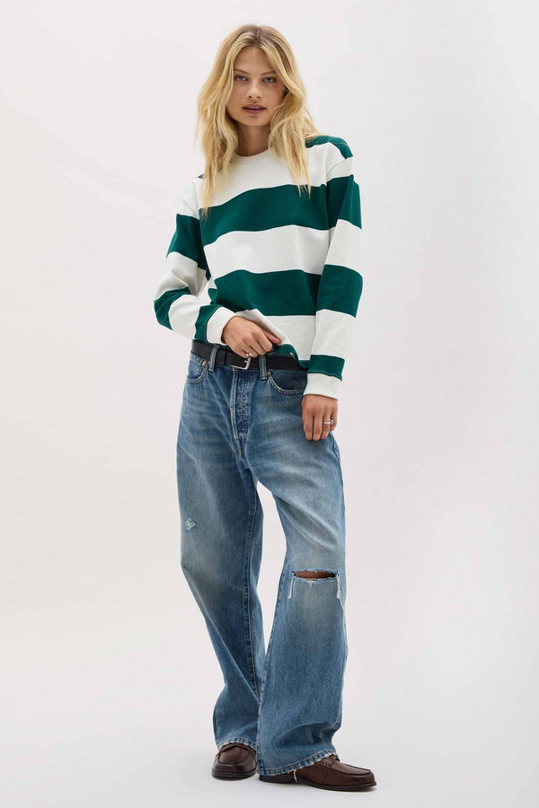 Lavender Rugby Pullover Sweater
