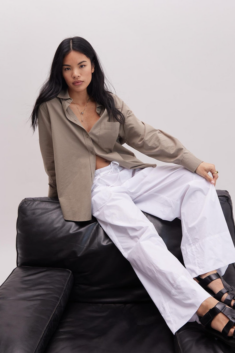 Dark Slate Gray Weekend Poplin Pant Pant